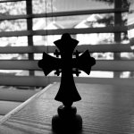 Cross in black and white