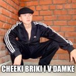 Slav Squat Cheeki Briki I v Damke Meme | CHEEKI BRIKI I V DAMKE | image tagged in slav squat,slav,memes,funny,russia,soviet union | made w/ Imgflip meme maker