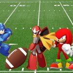 Mario and friends playing football | image tagged in football field,super mario bros,megaman,sonic the hedgehog,crossover | made w/ Imgflip meme maker