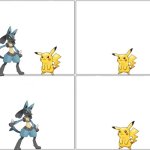 Lucario and Pikachu conversation