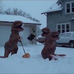 t-rex snow removal meme