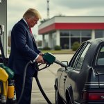 Trump pumping gas meme