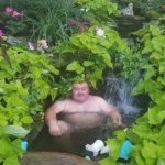 Man just chilling in an open pool