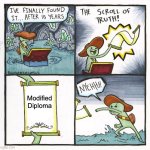 You graduated high school and you got this | Modified Diploma | image tagged in memes,the scroll of truth | made w/ Imgflip meme maker