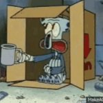 Spare change please Squidward GIF Template