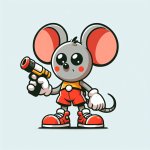 Mickey Mouse with a gun