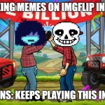 Imgflip vs Hill Climb Racing | ME: MAKING MEMES ON IMGFLIP IN SCHOOL; KRIS_SANS: KEEPS PLAYING THIS IN SCHOOL | image tagged in slavic hill climb racing | made w/ Imgflip meme maker