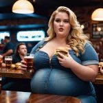 Fat woman at bar