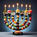 Sushi menorah