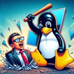 Linux beating windows with a stick