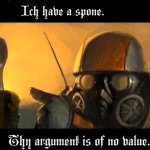 Ich have a spone, thy argument is of no value template