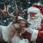 Santa with reindeer