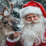 Reindeer with Santa Claus