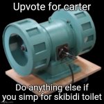 Carter | Upvote for carter; Do anything else if you simp for skibidi toilet | image tagged in carter,im gonna die,snowflake | made w/ Imgflip meme maker