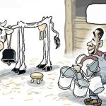 Milking cow dry template