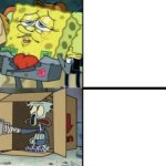 Rich Spongebob vs Poor Squidward template