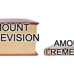 Big book small book | AMOUNT OF REVISION; AMOUNT I REMEMBER | image tagged in big book small book,memes,school memes | made w/ Imgflip meme maker