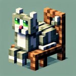 A Minecraft cat sitting on a chair template