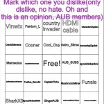 AUB user bingo meme