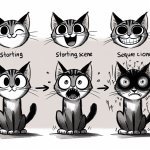 cat happy who becomes terrrified