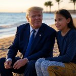 Donald Trump girl sunset island beach JPP