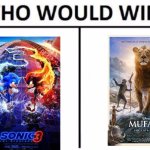 Is big Day tommorow if ur us  is next day here in uk comment bellow what side u on?   #Sonic3win | image tagged in memes,mufonic,sonic vs  mufasa,sonic,sonic the hedgehog,lion king | made w/ Imgflip meme maker