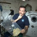 Chris Hadfield holding a bag of weed