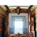 Antique mirror in a moving van