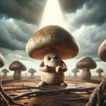 Mushroom fighting for freedom