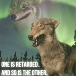 two retarded wolves