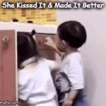 Wow, It Worked! | She Kissed It & Made It Better | image tagged in gifs,boy and girl,kissed it and made it better,fixed it,the power of love,wholesome content | made w/ Imgflip video-to-gif maker