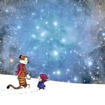 Calvin and Hobbes nebula sky night