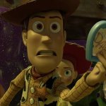 Angry woody holding object meme