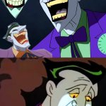 Laughing joker and sad