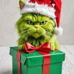 Cat grinch face meme