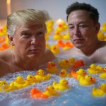 Trump Musk #elonald bath rubber duckies Bromance