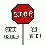 Start on texting phone meme