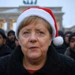 Angela Merkel Santa Hat