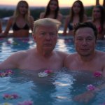 Donald Trump Elon Musk #elonald hot tub girls