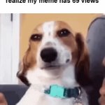 >:) | my dumbass when i realize my meme has 69 views | image tagged in gifs,memes,meme,funny,sus,dog | made w/ Imgflip video-to-gif maker