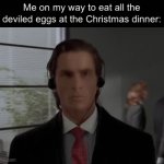 mmm, eggs! | Me on my way to eat all the deviled eggs at the Christmas dinner: | image tagged in gifs,christmas,familyreunion,holidays | made w/ Imgflip video-to-gif maker