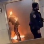 Burning Woman NYC Subway meme