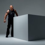 Dwayne “The Rock” Johnson yelling at a cube meme