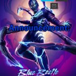 Blue Beetle announcement template meme