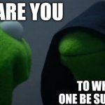 Kermit | WHO ARE YOU; TO WHICH ONE BE SUPPOSED | image tagged in memes,evil kermit | made w/ Imgflip meme maker