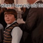 Past memories | Me when I see my old friend; Me realizing I said hi to a random stranger | image tagged in gifs,funny,fun,relatable,relatable memes,funny memes | made w/ Imgflip video-to-gif maker