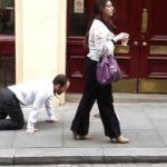 Man on leash