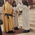 Catholic Priest with Machine Gun