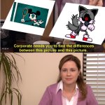 Mickey doing the Soul Tails Impression Difference Meme | image tagged in corporate wants you to find the difference | made w/ Imgflip meme maker