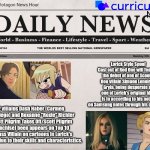 Plotagon News Hour and Curriculum News Newspaper 1 | Plotagon News Hour; News; Lorick Style Spoof Cast out of Red One will feature the debut of one of Scooby Doo villain Simone Lenoir as Gryla, being desperate as one of Lorick's original idea is in according to his notes on Samsung notes through his cellphone; 2 villains Dash Haber (Carmen Sandiego) and Roxanne "Roxie" Richter (Scott Pilgrim Takes Off/Scott Pilgrim franchise) been appears on Top 10 Badass Villain on cartoons in Lorick's opinion due to their skills and characteristics. | image tagged in newspaper,meme,spoof cast,badass,plotagon news hour and curriculum news newspaper,memes | made w/ Imgflip meme maker